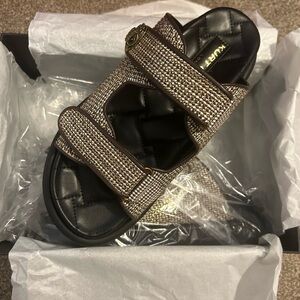 Kurt Geiger Beige and Gold Women's Sandals